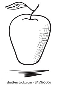 Hand drawn apple illustration