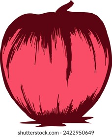 A Hand Drawn Apple Illustration is a charming portrayal of a bitten apple created through artistic hand-drawn techniques