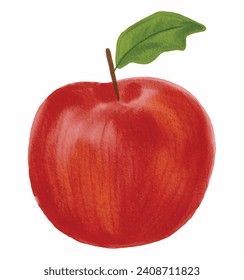 hand drawn apple illustration, digitally created