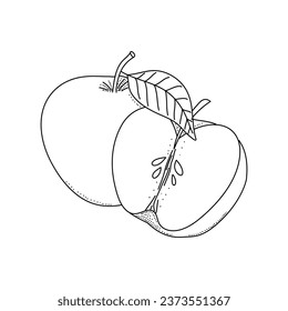 Mano dibujó manzana aislada en un fondo blanco aislado. Se puede utilizar para la decoración de textiles, papel y otras superficies.