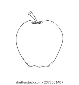 Hand drawn apple isolated on white isolated background. It can be used for decoration of textile, paper and other surfaces.