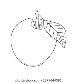 Mano dibujó manzana aislada en un fondo blanco aislado. Se puede utilizar para la decoración de textiles, papel y otras superficies.