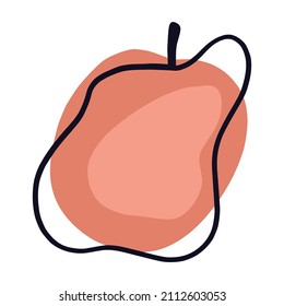 Hand drawn apple isolated. Print, poster design. Vector illustration