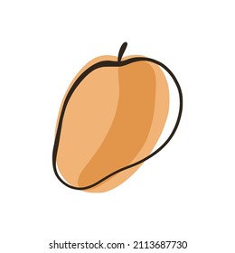 Hand drawn apple isolated. Print, poster design. Vector illustration