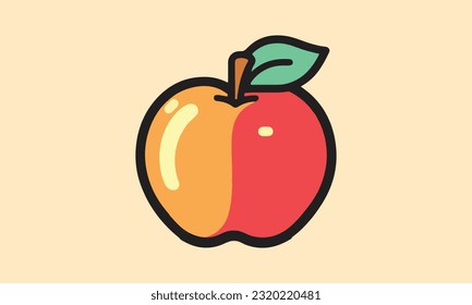 Hand drawn apple logo icon