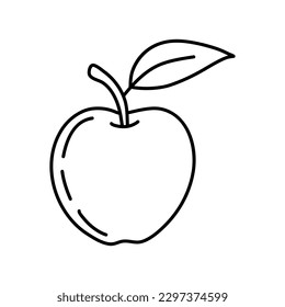 Mano dibujó manzana sobre un fondo blanco aislado. Doodle, simple ilustración de contorno. Se puede utilizar para la decoración de textiles, papel y otras superficies.