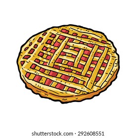 hand drawn apple pie
