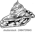 Hand drawn Apple Pie Sketch Illustration