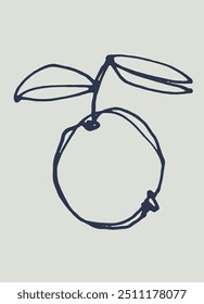 Póster de manzana dibujado a mano, gráficos. Diseño contemporáneo para impresiones, carteles, papelería, logotipos, marcas, invitaciones, publicaciones en redes sociales