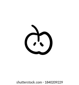 Hand drawn apple. Simple vector icon