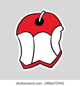 hand drawn apple sticker illustration