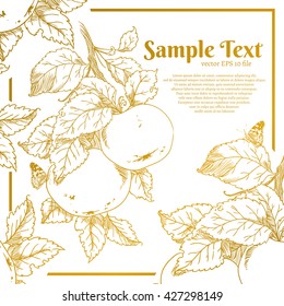 hand drawn apples background.