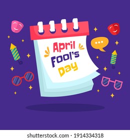 Hand drawn april fool's day, Typography, Colorful. Vector Illustration