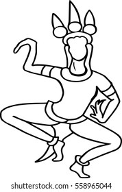 Hand drawn apsara dancer. Vector