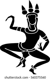 Hand drawn apsara dancer. Vector