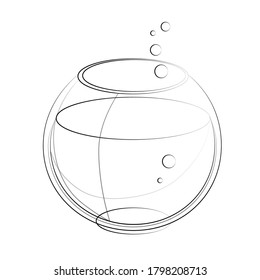 Hand drawn aquarium. Freehand sketch drawing for adult antistress colouring book with doodle and zentangle elements.Stock vector illustration