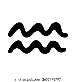 Hand drawn aquarius zodiac sign Esoteric symbol doodle Astrology clipart Element for design