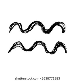 Hand drawn aquarius zodiac sign Esoteric symbol doodle Astrology clipart Element for design