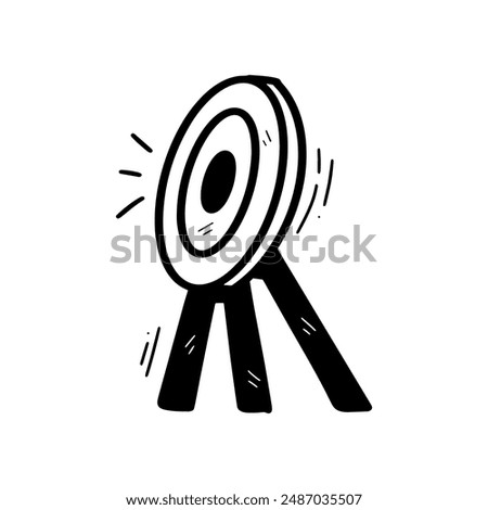 Hand Drawn Archery Target Illustration. Doodle Vector. Isolated on White Background - EPS 10 Vector
