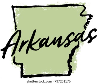 Diseño de estado de Arkansas dibujado a mano