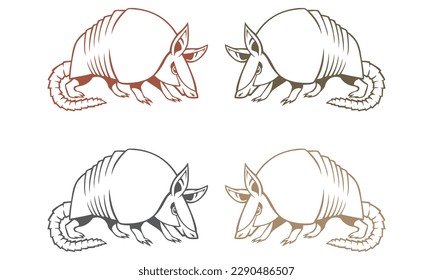 Ilustración del vector de animales salvajes Armadillo dibujado a mano
