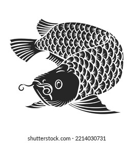 Hand drawn arowana fish vector illustration