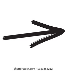 Hand drawn arrow black on white background 