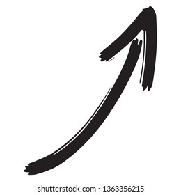 Hand drawn arrow black on white background 