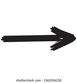 Hand drawn arrow black on white background 