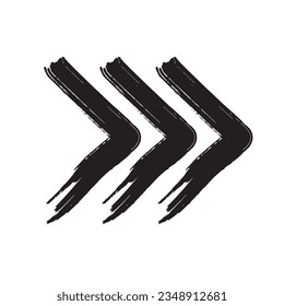 hand drawn arrow brush line
