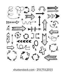 Diseño de colección de flecha dibujado a mano 