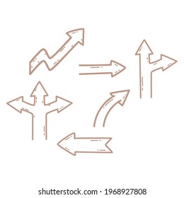 Diseño plano de la colección de flecha dibujada a mano