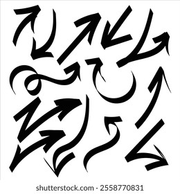 Hand drawn arrow collection Mark here