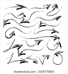 Hand drawn arrow collection Mark here