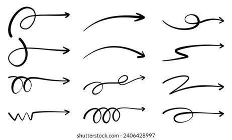 Hand drawn arrow collection set. Vector illustration