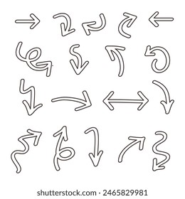 Hand drawn arrow collection set