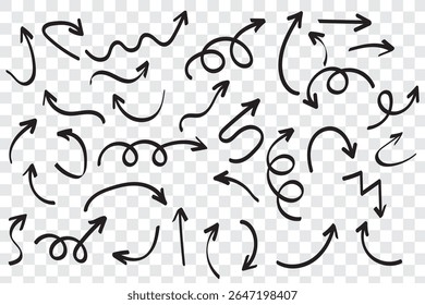 hand drawn arrow collection. vector