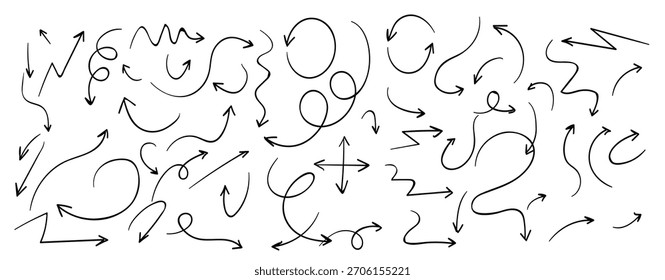Hand Drawn arrow collection  vector illustration