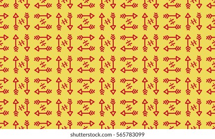 Hand drawn arrow decoration seamless pattern background. Repeatable Backdrop and wallpaper. Graphic design for web and textile