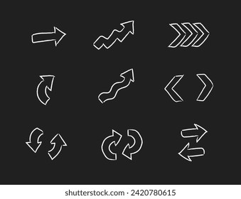 hand drawn arrow direction icon 