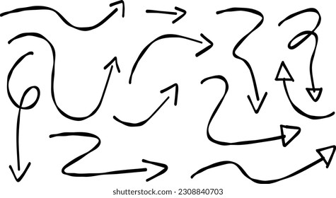 Hand drawn arrow doodle collection