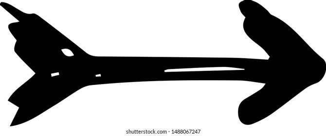 Hand drawn arrow doodle icon. Hand drawn black sketch. Sign cartoon symbol. Decoration element. Isolated on white background. Flat design. Vector illustration.