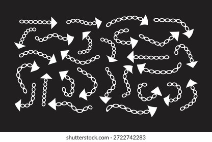 Handgezeichneter Pfeil-Doodle-Satz, Illustrationspaket mit Richtungspfeil, Designelemente mit Skizzenpfeilen.