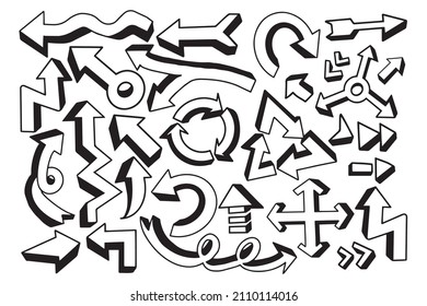 diseño de estilo de doodle de flecha dibujado a mano