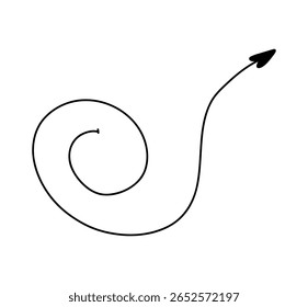 estilo de rabiscar de seta desenhada à mão