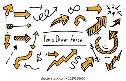 Hand Drawn Arrow Doodle Vector Elements