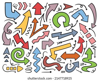 Hand gezeichnete Pfeildoodvektorgrafik