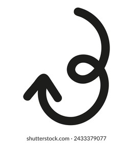 Hand drawn arrow element in doodle style. Cartoon style bold line arrow