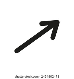 Hand drawn arrow element in doodle style. Cartoon style bold line arrow