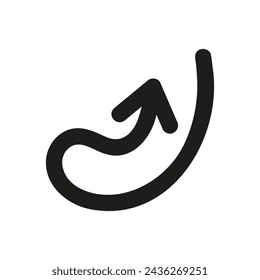 Hand drawn arrow element in doodle style. Cartoon style bold line arrow
